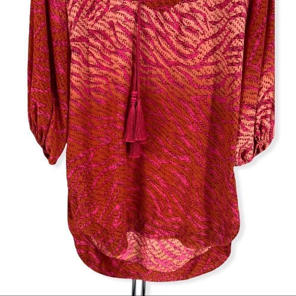 H&M Tunic Conscious Collection Orange Pink Zebra Print Coverup Dress NWT - Picture 3 of 10